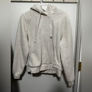 Banana Republic White Sherpa Hoodie Size Small